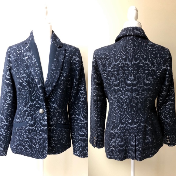 Cabi Brocade Navy Blazer - Picture 1 of 7